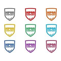 HIPAA Compliance icon isolated on white background. Set icons colorful