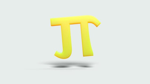 symbol of Pi rotating on gray background - separated alpha channel