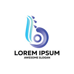 b letter logo colorful gradient abstract vector illustration