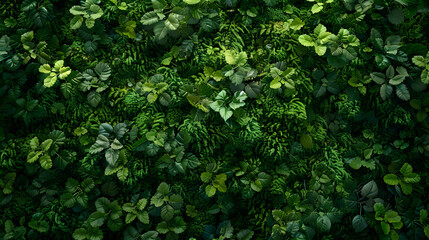 Aerial view of a dense forest floor, with vivid moss and twigs, providing ample copy space, devoid of text, logos, brand names, or letters, ultra high resolution, cinematic ambiance - obrazy, fototapety, plakaty