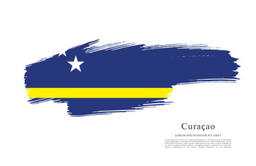 Flag of Curacao, vector layout design