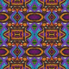 Fototapeta premium Geometric ethnic oriental ikat seamless pattern traditional design for background, carpet, wallpaper, clothing, wrapping, batik, fabric, vector illustration embroidery style.