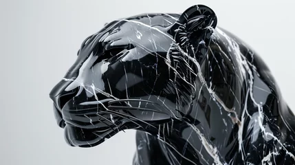 Fotobehang head of black panther © MeharUn
