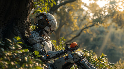Nature Meets Machine: Robot Reflects on the Gravity of an Apple