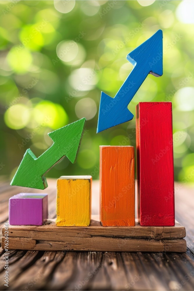 Poster abstract financial growth arrows background with ample empty space for convenient text placement