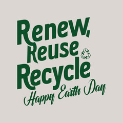 Naklejka premium Vector illustration earth day tshirt design template. Earth day typography. Earth day lettering