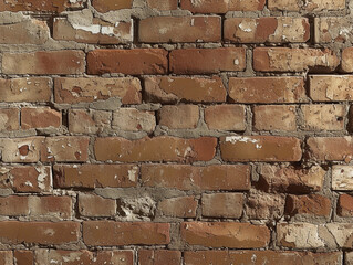 Worn Red Brick Wall Detail