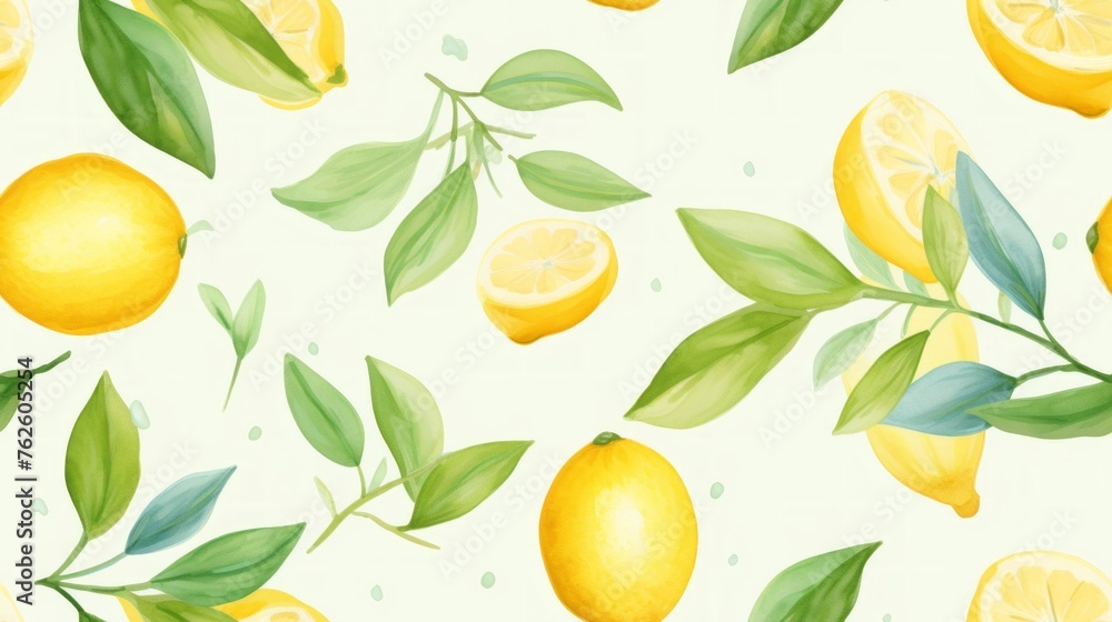 Poster generative ai simple aquarelle lemon