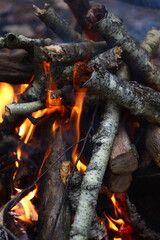 fire in the fireplace