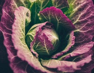 Close-up of Attractive Purple Cabbage for Salads
