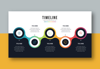 Timeline Infographic Layout with Colorful Icons