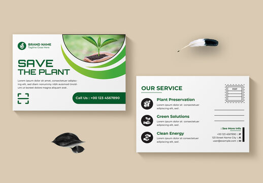 Plant Postcard Design Layout