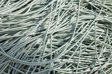 Lots of fishing rope. Texture made of old rope.