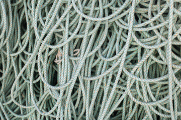 Lots of fishing rope. Texture made of old rope.