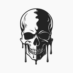 melting skull logo design icon template