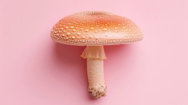 Shiitake mushroom lentinula edodes displayed on a soft pastel colored background