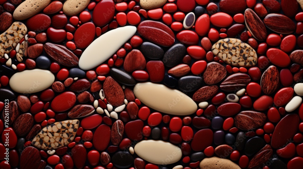 Aufkleber Generative AI red turned stones create a beautiful background