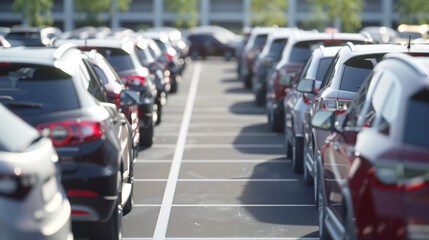 Obraz premium Outdoor parking lot for car dealership