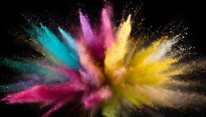  Firefly Explosion of colored powder on black background