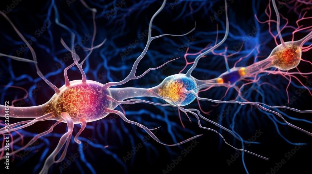 Aufkleber generative ai high-resolution visual representation of the peripheral nervous system (pns), highligh