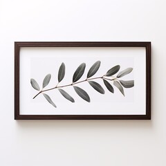 a picture of a plant on a white wall