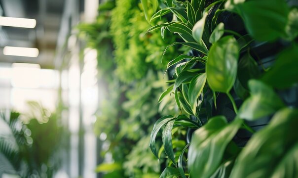 Modern office vertical garden wall