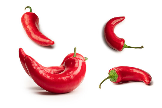 Red hot chili pepper isolated on a white background.