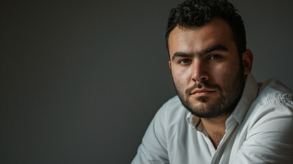Obraz premium Handsome Muslim man on the gray background