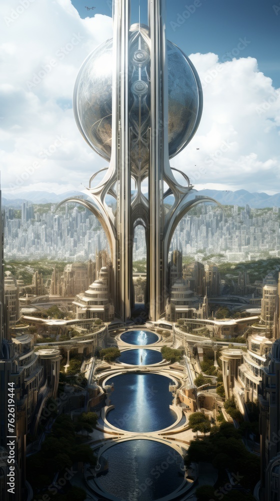 Leinwandbilder generative ai an awe-inspiring metropolis characterized by innovative urban planning, futuristic arc