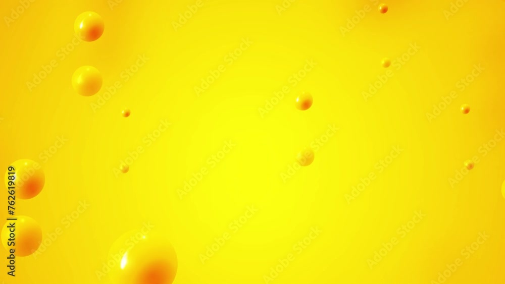Poster 3d animation of seamless loop abstract sunny bright yellow circle sphere background concept