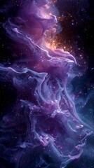 Purple and Black Abstract Energy Banner with Copy Space Generative AI