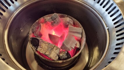 Obraz na płótnie Canvas Korean style barbecue. Charcoal fire