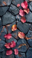 Organic Leaves Wallpaper: Abstract Quartzite Stone Illustration Generative AI