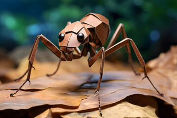 Paperstyle origami Ant, paperstyle ant, origami ant