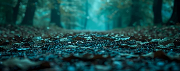 Foto op Plexiglas a forest filled with lots of leaves © progressman