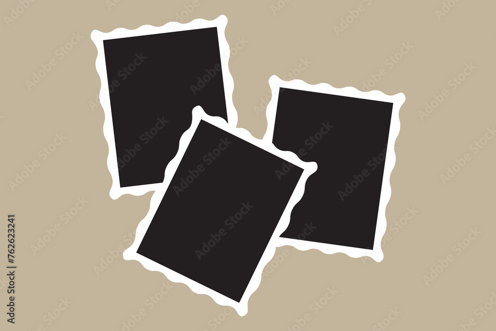 Poster photo frame collection. polaroid photo frame set, isolated frame card vintage photography on alpha b