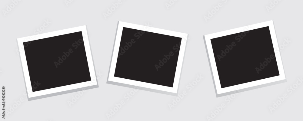 Poster photo frame collection. polaroid photo frame set, isolated frame card vintage photography on alpha b