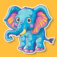 elephant cartoon sticker.