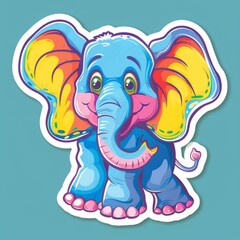 elephant cartoon sticker.