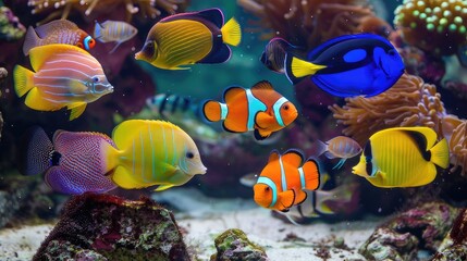 Fototapeta na wymiar tropical fish, adding color and life to any room.