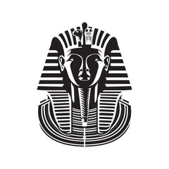 Vector Tutankhamun Silhouette Illuminating the Majesty and Mystique of Ancient Egypt. Tutankhamun black illustration.