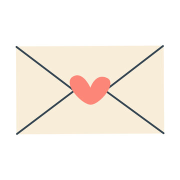 Envelope with a heart. Design element. Vector illustration.