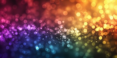 Rainbow multicolored blur light dots wave abstract background