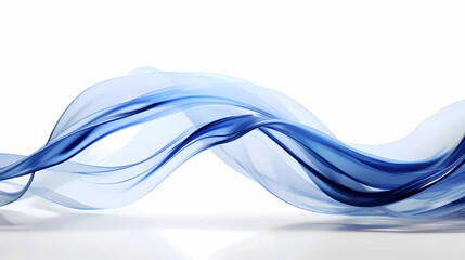 elegant lines of blue oil paint delicately applied on a pristine white background