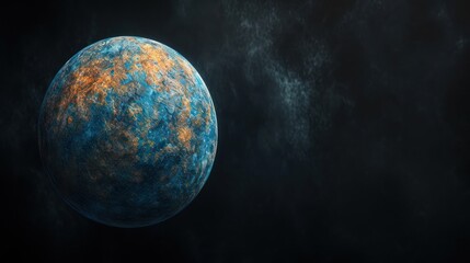 Blue and Orange Planet in Space Generative AI