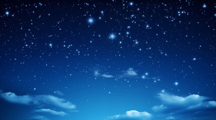 Obraz premium Ethereal blue clouds scattered across a starry night sky background