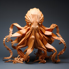 Paperstyle octopus origami, origami paperstyle octopus