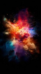 Cosmic Explosion of Colors in the Vastness of Space Depicting a Supernova Event
