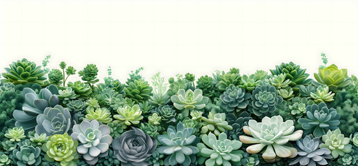 Succulent plants, cactus border. Perfect for your project, wedding, greeting card, blogs - obrazy, fototapety, plakaty