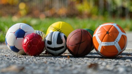 diverse set of sports balls, perfect for athletes and sports enthusiasts alike.